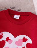 Valentine's Day Love Print Sweatshirt Set